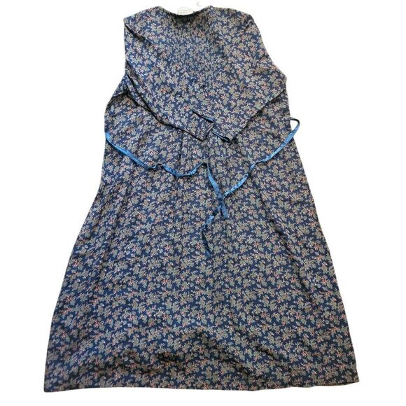 Vintage April Too Dress Women's 3X Button Down Midi Floral Chiffon Rayon Pintuck - Picture 2 of 5